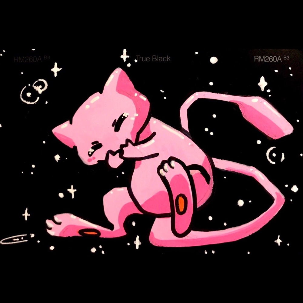 Mew posca painting